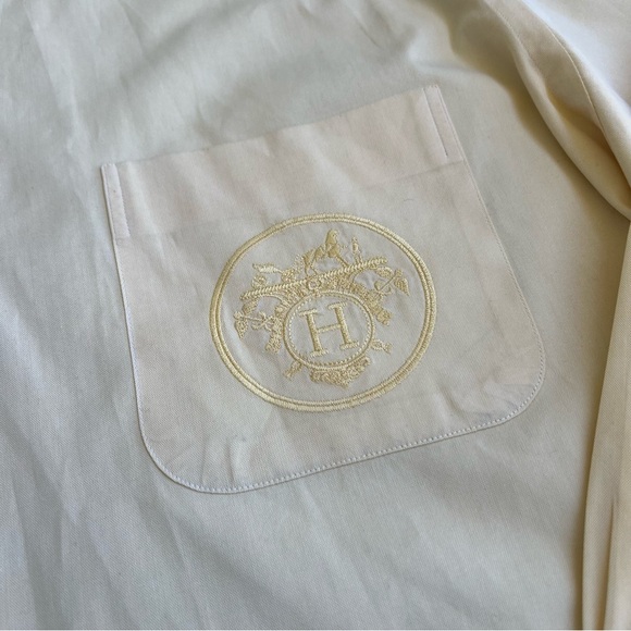 Authentic vintage Hermes dress shirt embroidered pocket logo size 41-16 “AS IS” - Picture 6 of 11